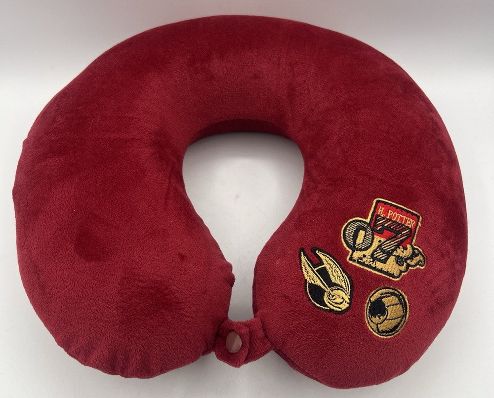 Harry Potter Hogwarts Travel Neck Pillow Red Plush Wizarding World Cushion